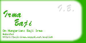 irma baji business card